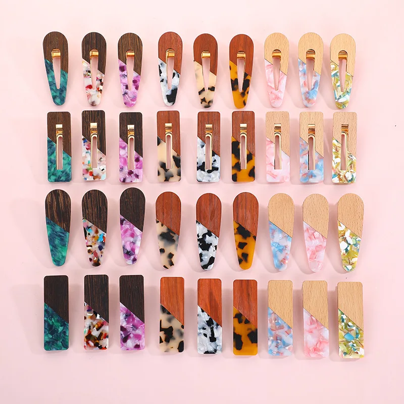 

OUYE Wholesale korean fashion clip hair clip accessories customized hair pins for women girls 2021 hair pins clip acrylic, Colorful
