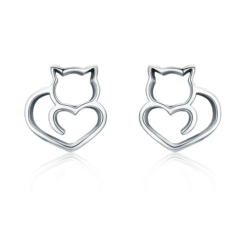 

Women Silver Piercing Stud Earrings Animal Shape Fashion 925 Sterling Silver Stud Earrings Jewelry Gift