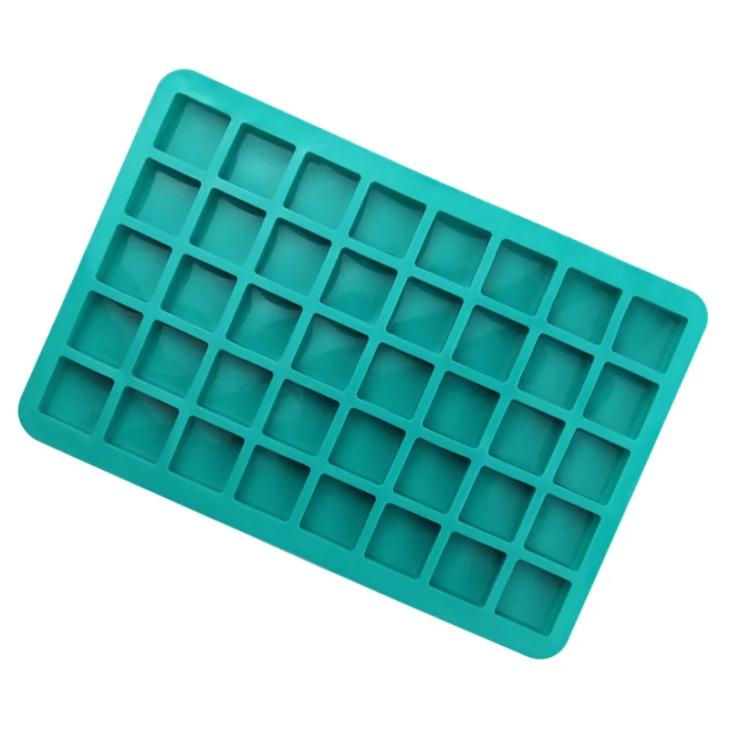 

40-Cavity Square Caramel Candy Silicone Chocolate Mold Whiskey Ice Cube Tray Grid Fondant Mould Pralines Gummy Jelly Mold
