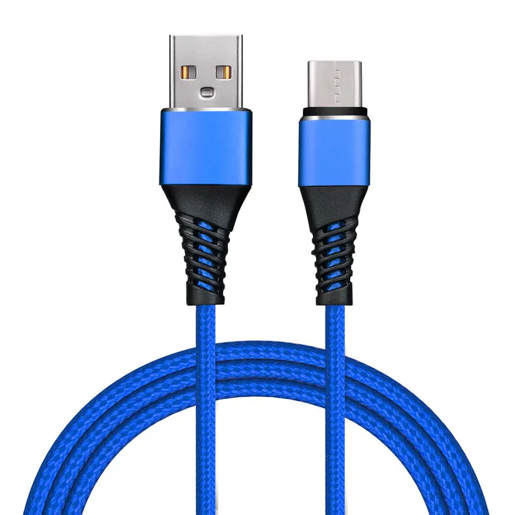 

2.4A Fast Charging Nylon Braided USB Cable Type C, Red;pink;blue;black