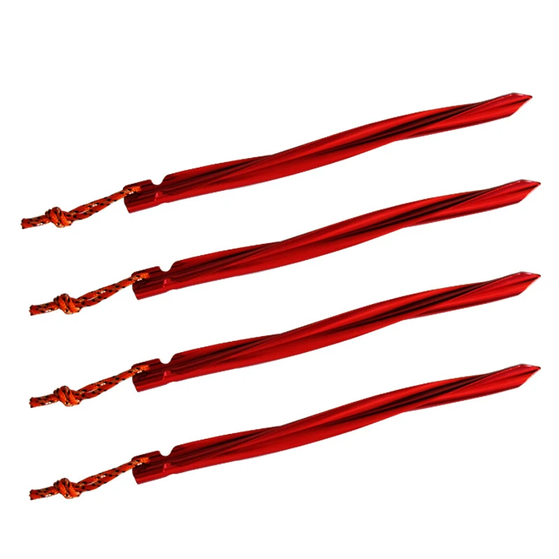 

Custom logo OEM Triangular ground nail with wind rope 25cm camping tent nail aluminum ground nail accessories equipment