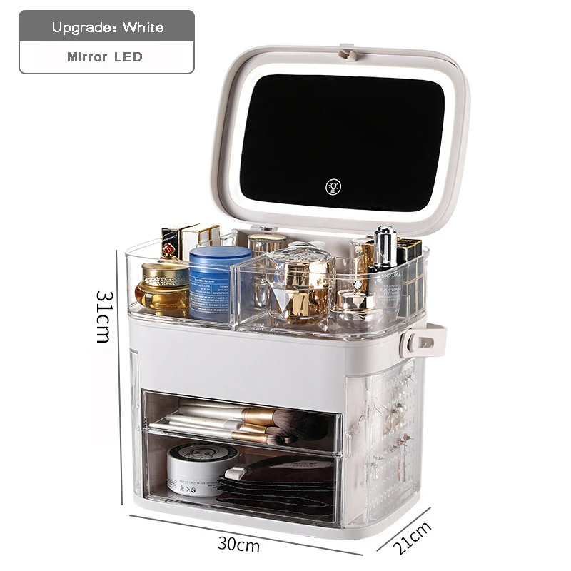 

Led Makeup Cases Maleta De Maquiagem Completa Maquillaje Storage Clear Jewelry Case Makeup Bag Makeup Box, As show