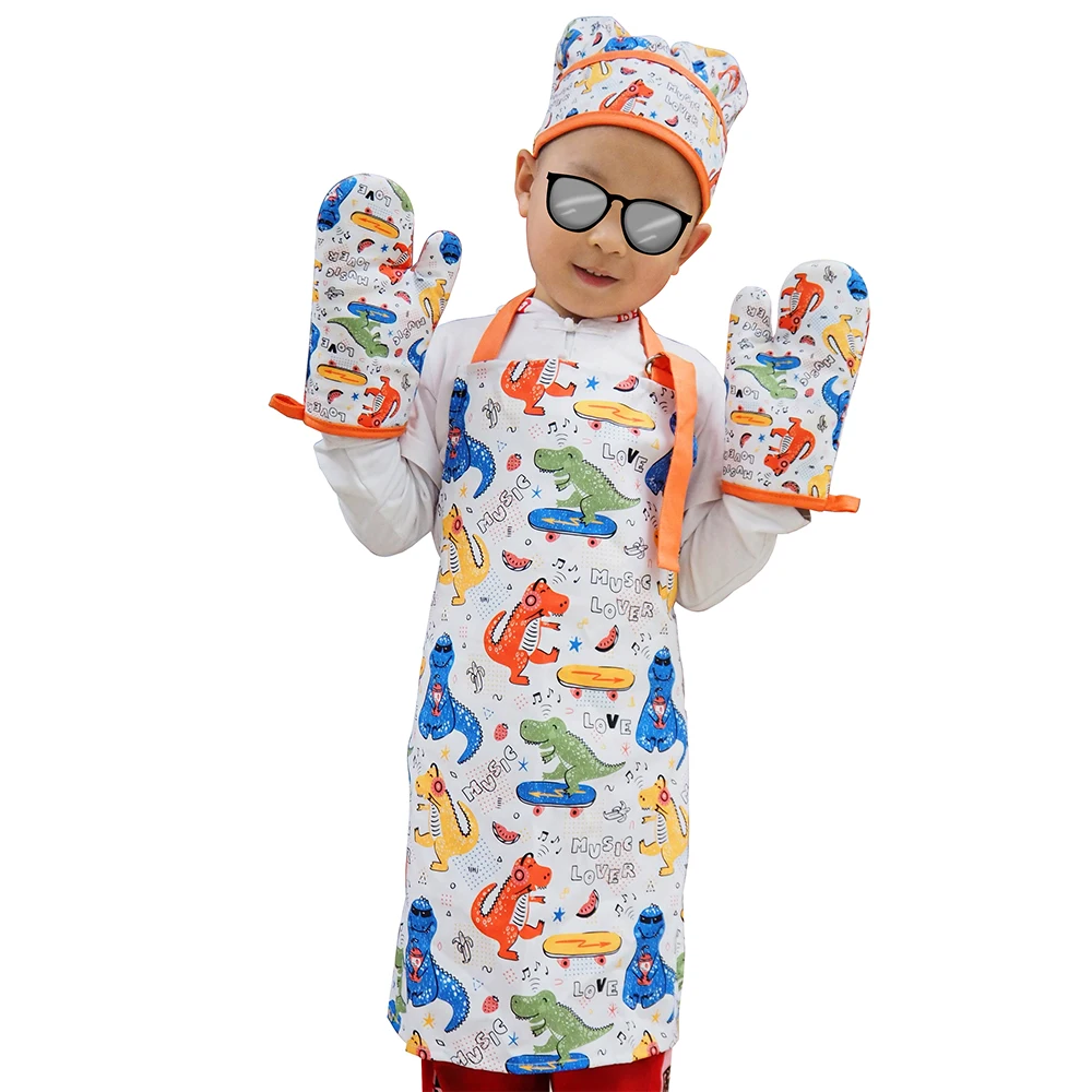 

MEITA HOME Custom Print Cheap Drawing Apron Kids Apron and Chef Hat Kids Apron, Customized