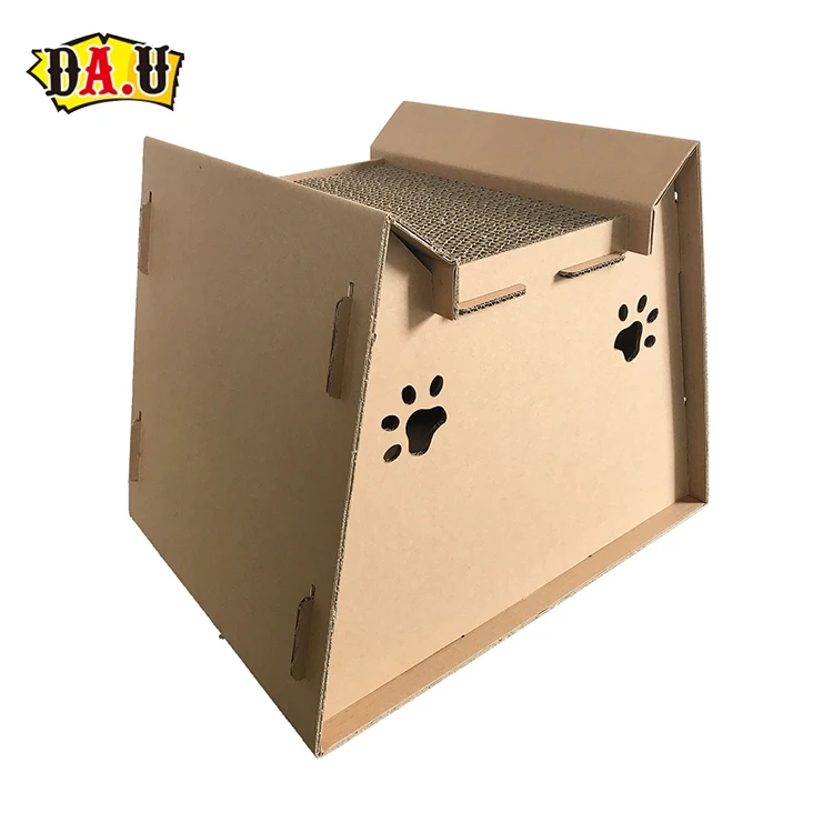 cardboard cat scratcher house