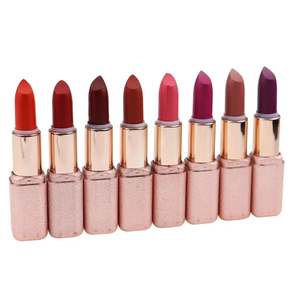 

Custom Own Brand Velvet Matte Waterproof Long Lasting 8 Color Vegan Lipstick