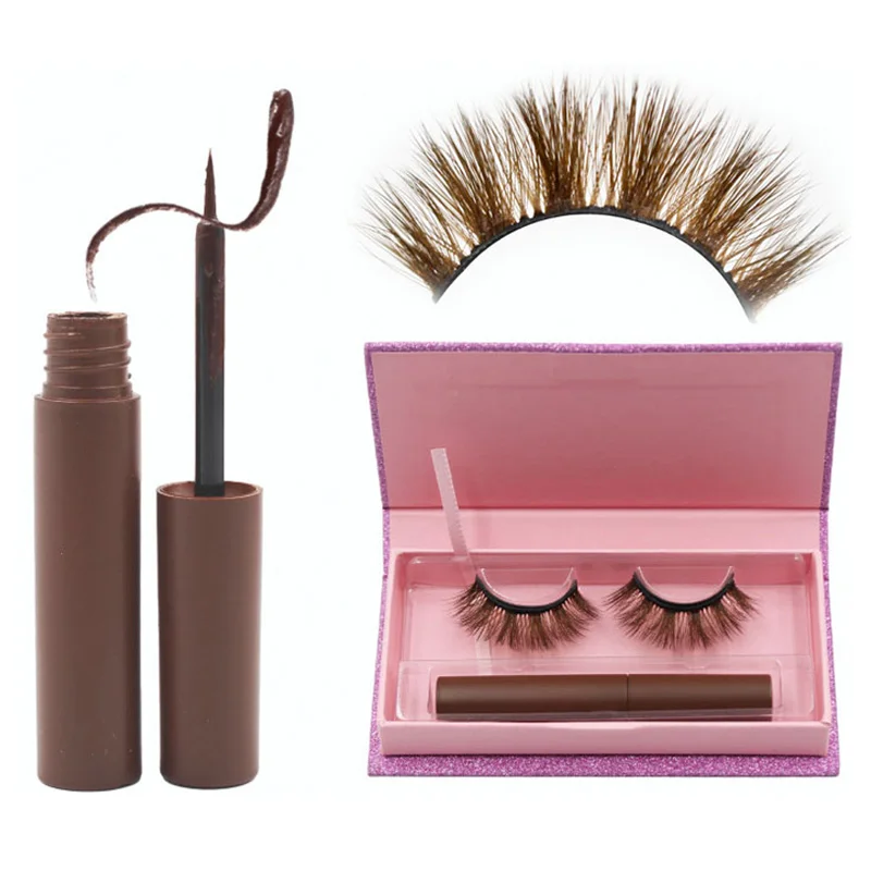 

Magnetic eyeliner wholesale eyelashes custom private label brown magnetic eyelashes