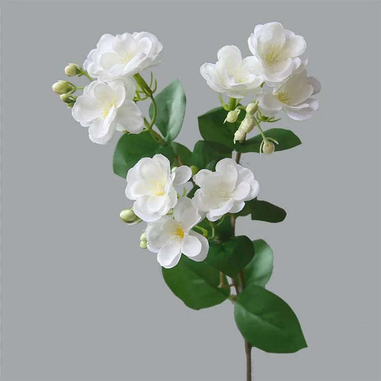 

C-JF001 Wholesale artificial silk faux white jasmine flowers stem branches for wedding home party decoration