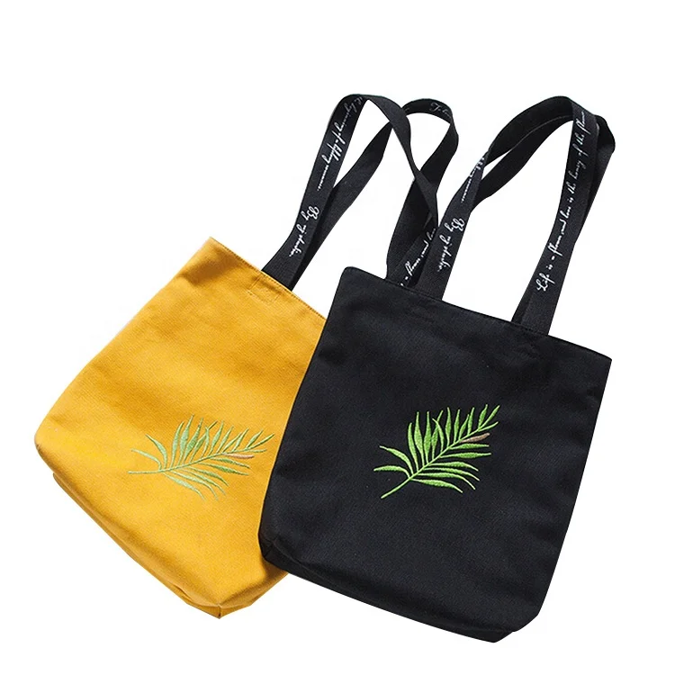 

Canvas Cotton Tote Shopping Shoulder Handbag with Custom Printing, Black, white, yellow or customized color