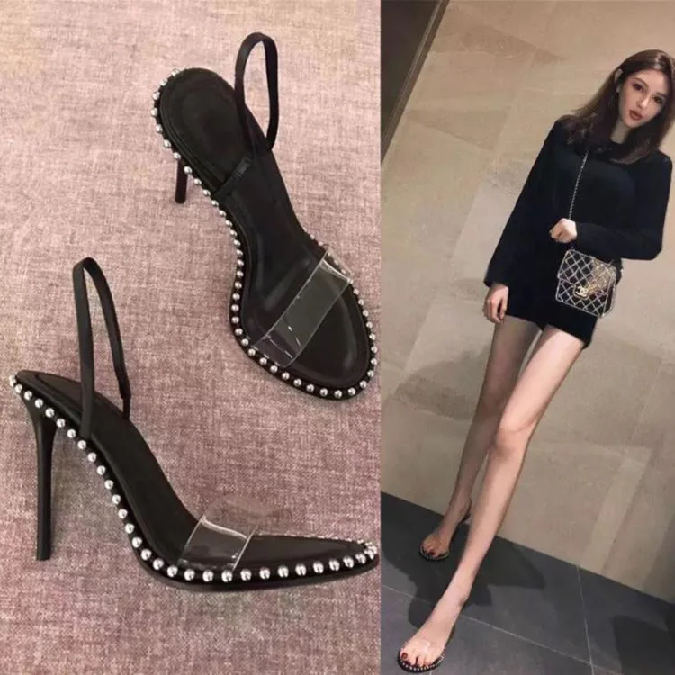 
TS001 ISEEYOUFIRST shoes women Wholesale Popular Net Celebrities High Heel Sandals Women all-match Sexy black 