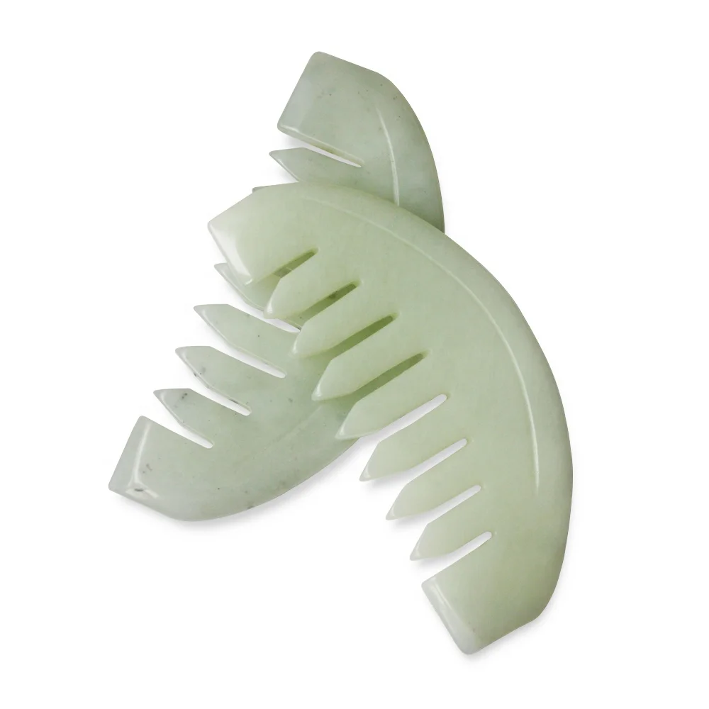 

2020 Hot Selling Cheap Price Xiu Yan Jade Hair Comb Green Gua Sha Massage Tools for Wellness and Relaxation