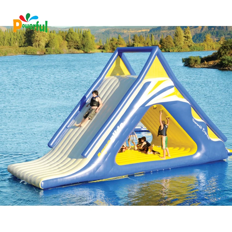 Funny floating inflatable water slides for lake
