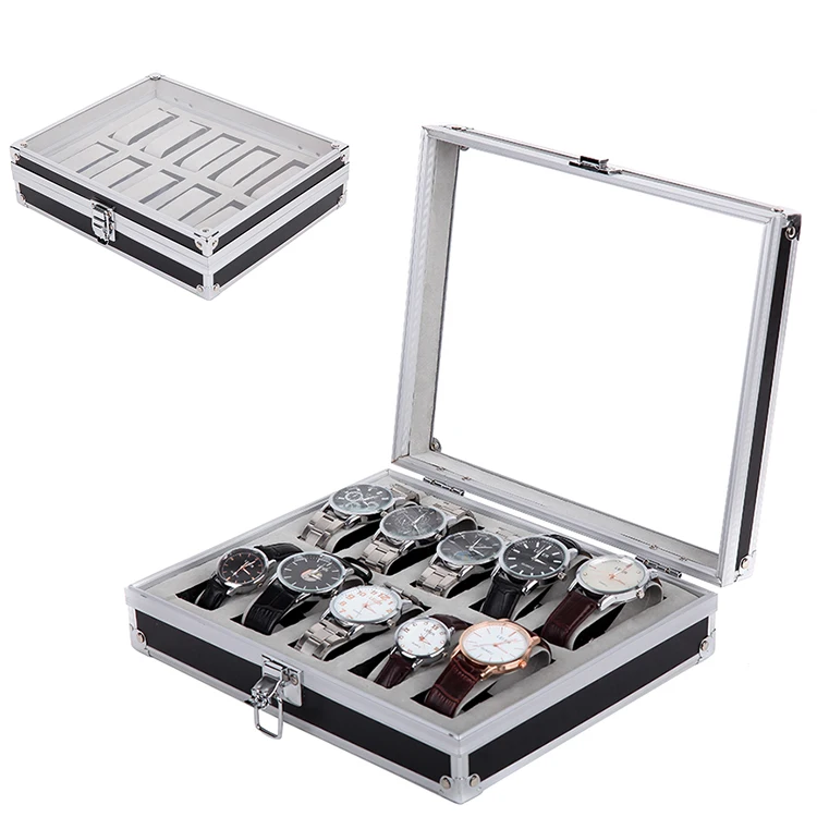 

Luxury Edition Wholesale Rolle Carbon Fiber 12 Slots Watch Storage Display Box Pu Watch Carrying Cases