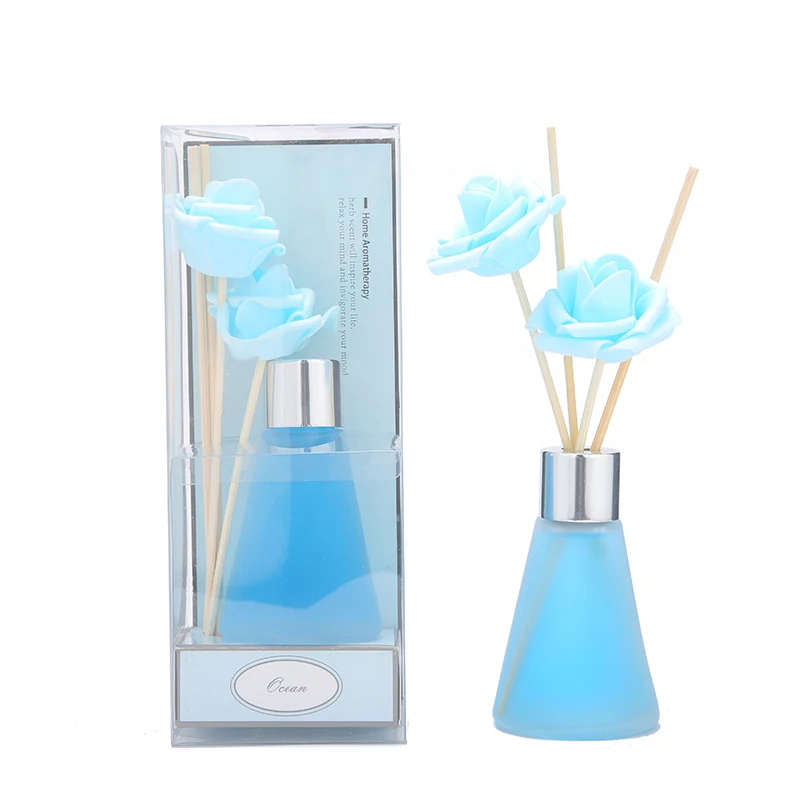 

Light flowers glass bottle reed diffusers sets wedding souvenir glasses reed diffuser set manufacturer reed diffuser, 4colors mixed