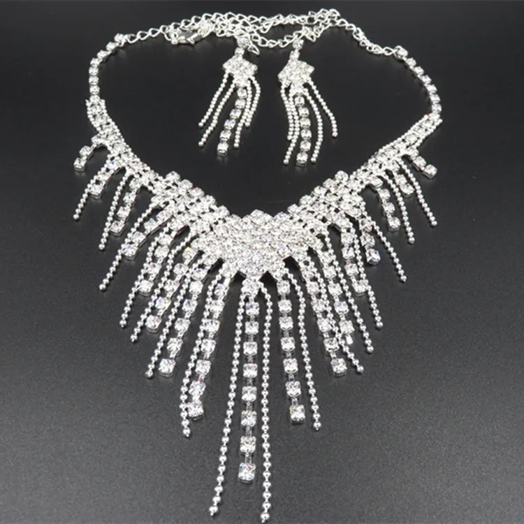 

Hot sale Rhinestone necklace gentle type chain Wedding dress accessories