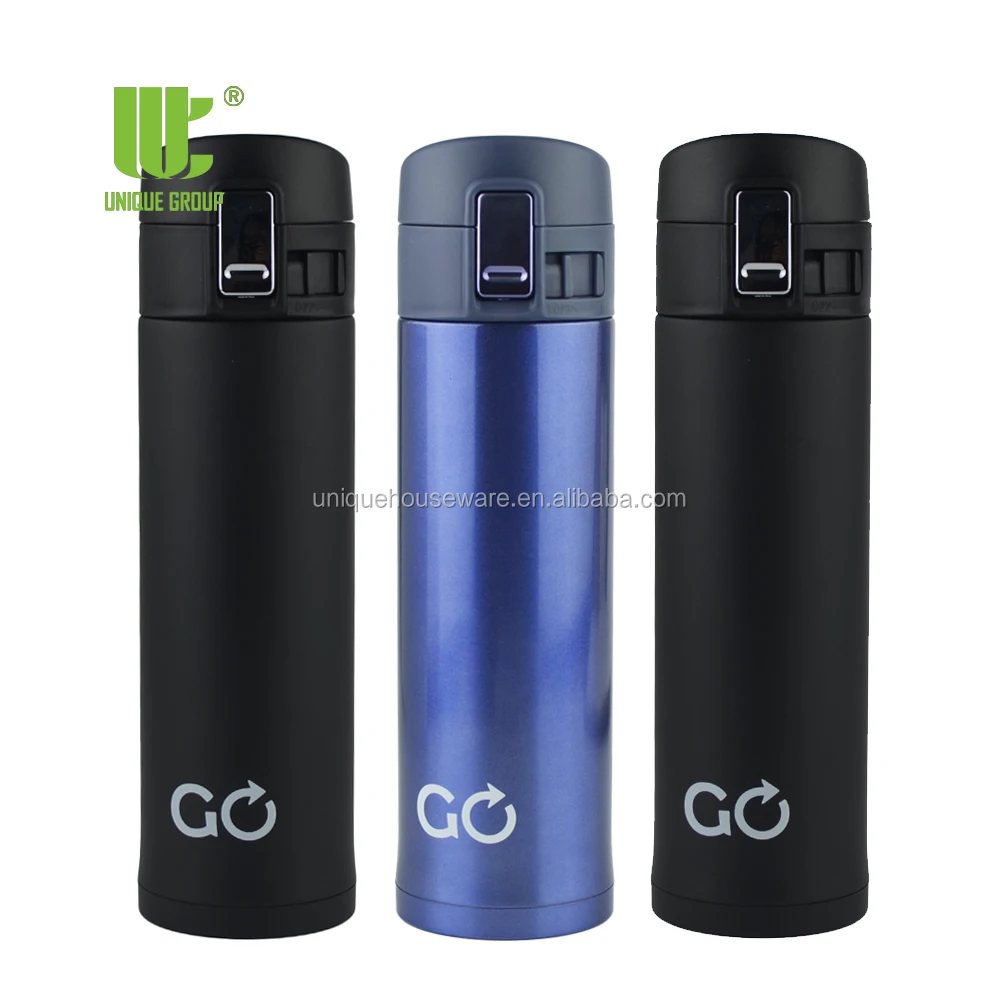 

Hot Sale 2022 480ml Easy Drinking Flip Lid Motivational Double Wall Vacuum Thermal Stainless Steel Water Flask In Bulk