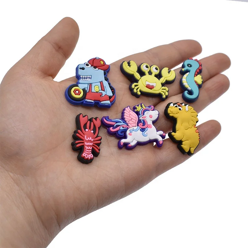 

available cartoon animals unicorns Pterodactyl colored fish PVC shoe charms for kids