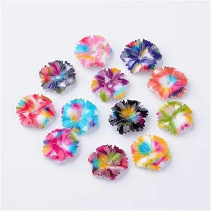 

Pandahall 13mm Flower Mixed Color Spray Painted Resin Beads