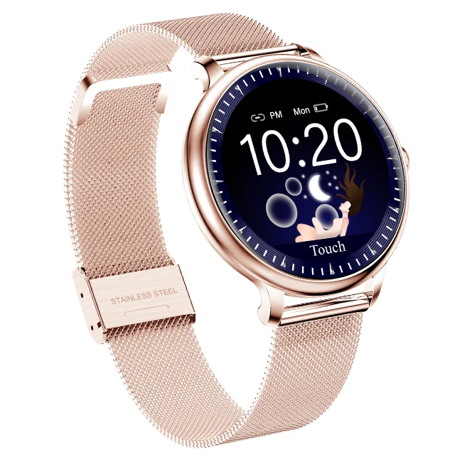 

Round Female Smartwatch NY12 Waterproof Sports Blood Pressure Health Smart Watch for Girls Women Android IOS phones