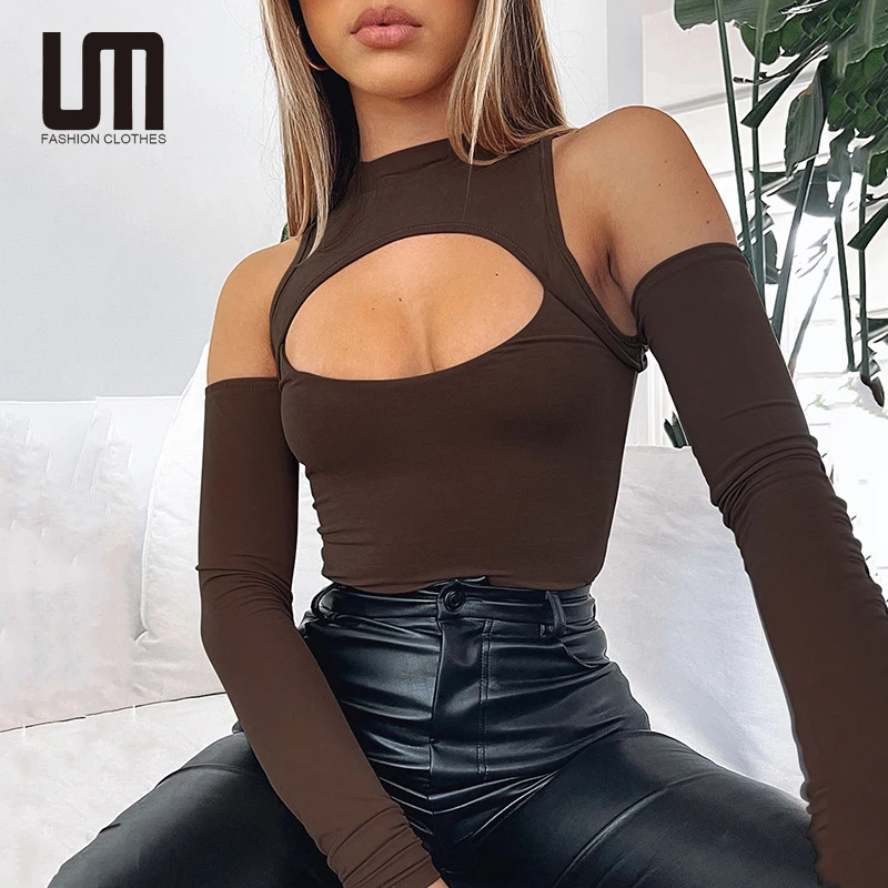 

Liu Ming 2022 Spring Women Sexy Off Shoulder Hollow Out Long Sleeve New Year Bodycon Fashion Y2K Elegant Bodysuit Tops, Customized color