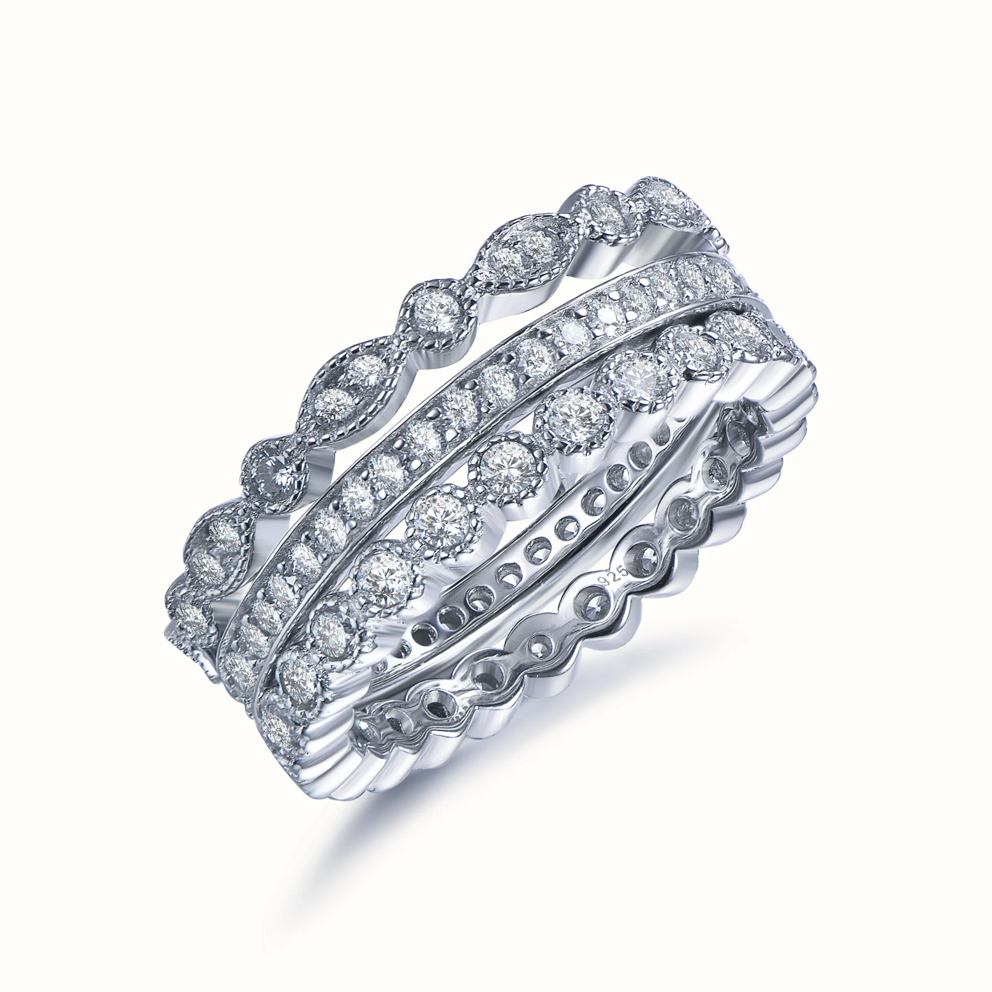 

Fashion Valentine Couples Wedding Ring Set White Gold Men Women Engagement Bands Rings Sets 925 Trerling Silver Ring