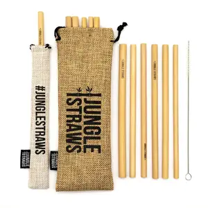 Hot Selling 100% Natural Organic Reusable Biodegradable  Bamboo Fiber Straw