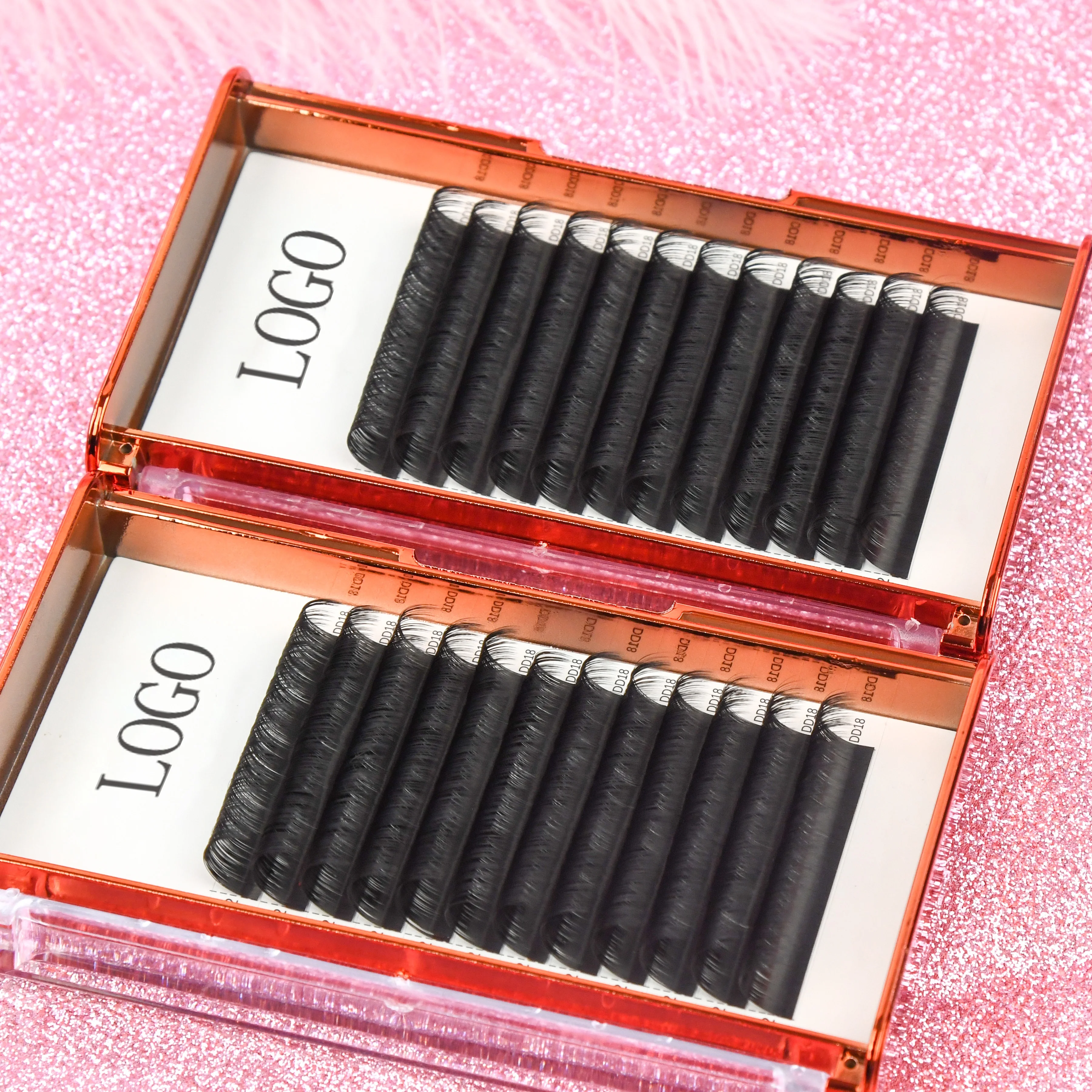 Luxury Matte Black Cashmere Synthetic Extensions Premium Full Lash Tray Russian Classic Volume Individual Supply Flat Wholesale