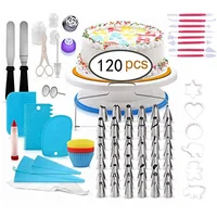 

2019 hot sale baking tools cake decorating kit set with cake turntable decorating supplies