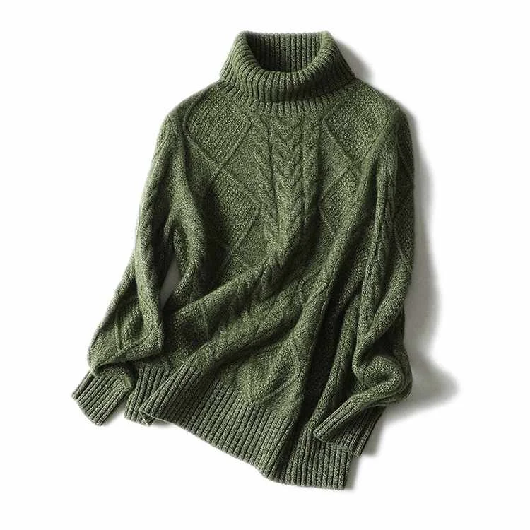 

Pretty Steps Casual Cashmere Long Sleeve Woman Pullover Round Collar Sweater, Dark blue and orange