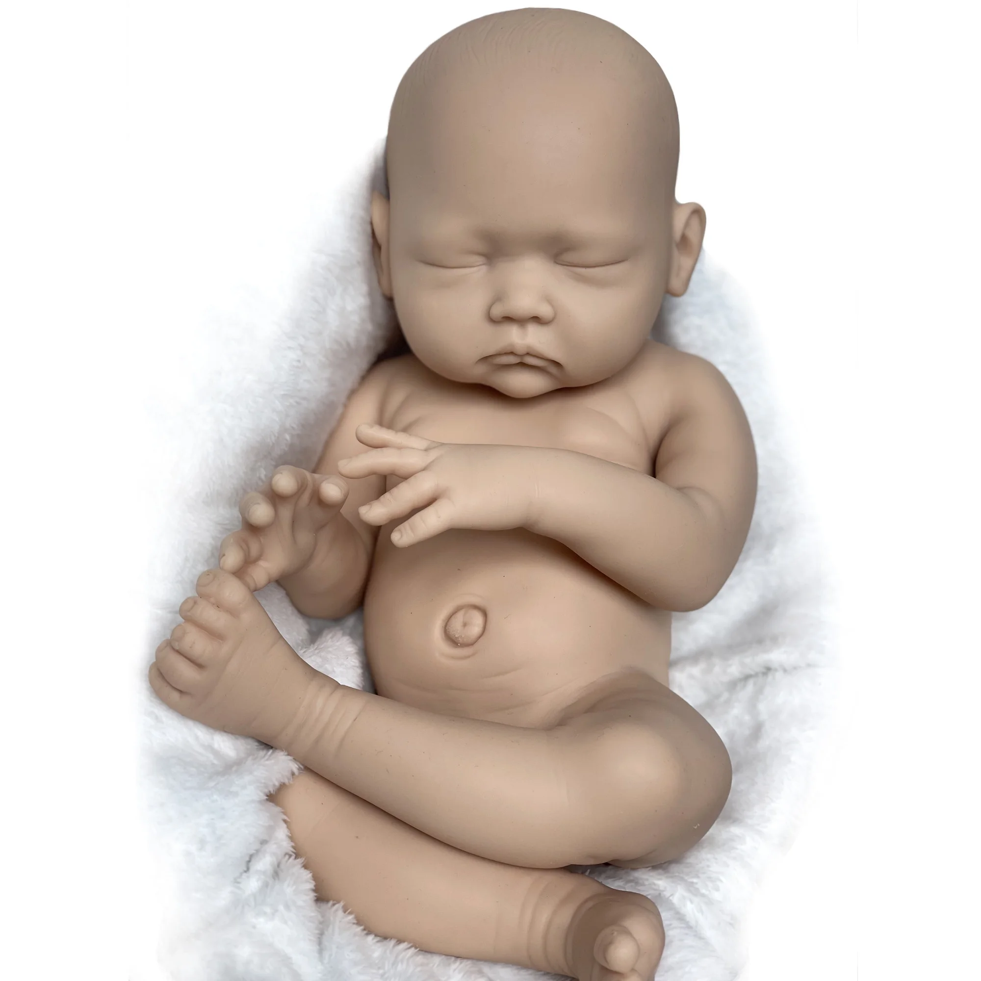 

18 Inch Full Soft Body Silicone Doll Soft Reborn Doll Kits Unpainted Handmade Baby Doll