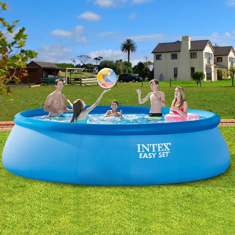 

Intex large family swimming pool inflatable adult swimming pool heightening and thickening children's play pool foldable fish po