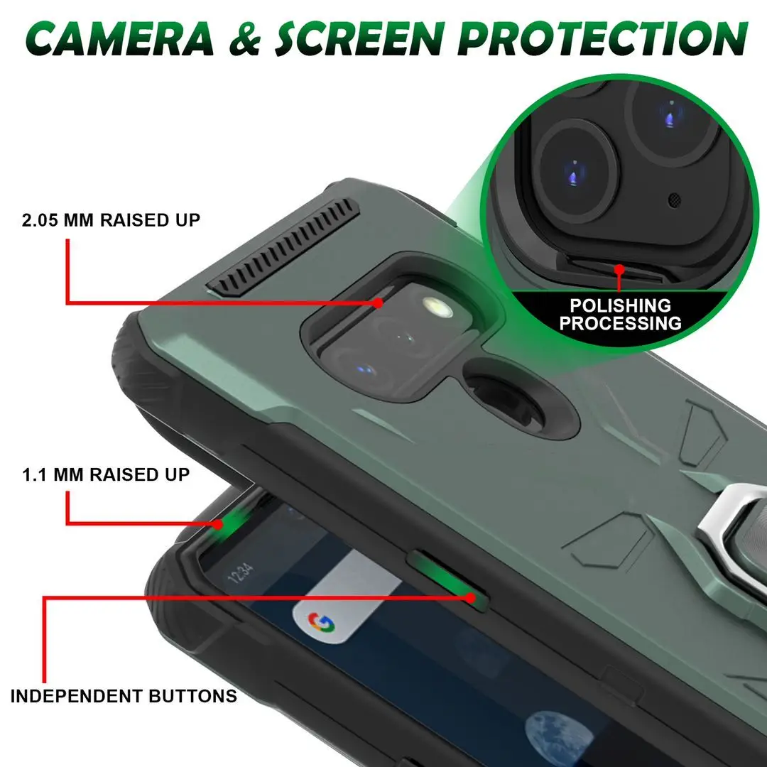 2021 Unique Hard Soft Mobile Cover Phone Cases With Upgraded Ring For