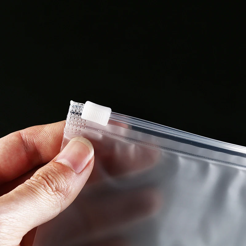 Custom Transparent Pvc Slider Zip Lock Bags Frosted Eva Zipper