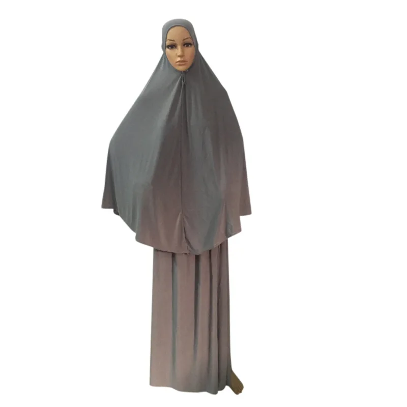 

Solid color women's hat with skirt set Arab women's skirt Muslim women's dress