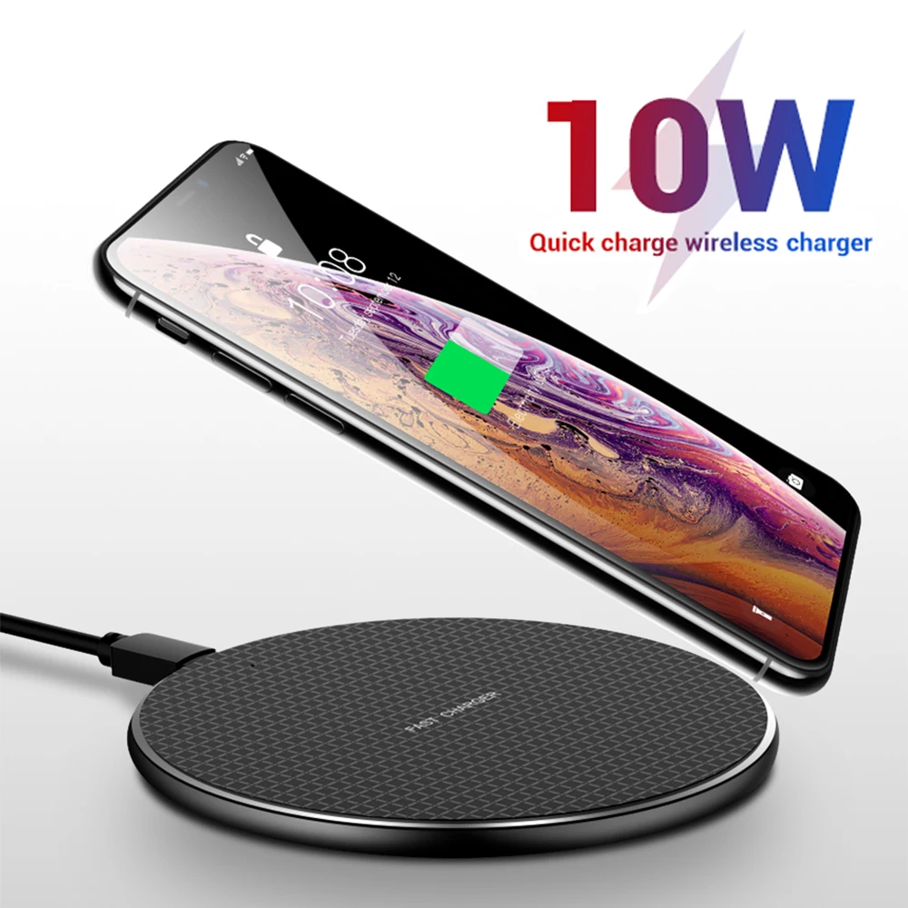 

2020 Portable Q25 10w Qi Wireless Fast charging mobile phone Charger pad For Iphone X Xr max 11 pro for samsung S10 S20 ultra, Black ,silver, pink , blue, red