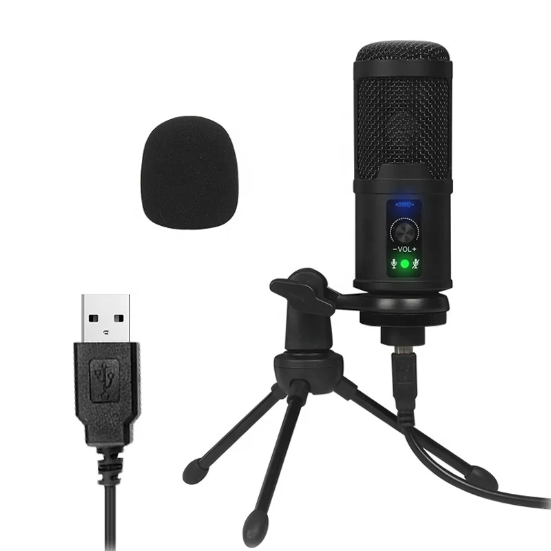 

Professional Studio Gadgets HiFi Sound Recording Recorder USB Condenser Microphone with Shock Mount Online Conference Vlog Kit, Black