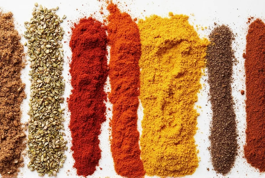 Spice List on a Wooden Table
