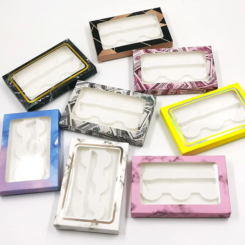 

VMAE New Colorful Packing Boxes For False Eyelash Packing Boxes 3 Pairs with Tweezer Private Label Empty Eyelash Box For Lashes, Custom color accepted