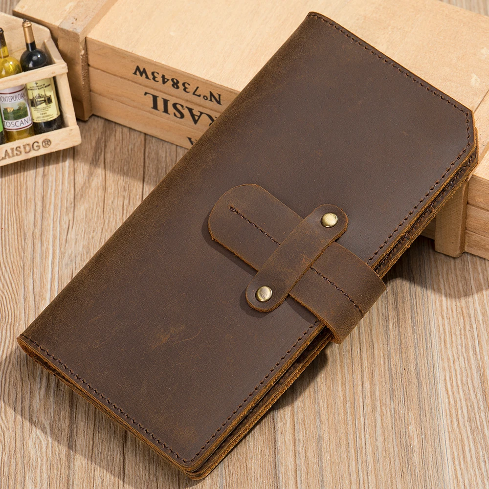 

Marrant 7506 simple vintage genuine leather women clutch purse card holder money clip wallet for ladies, Coffee, brown,black