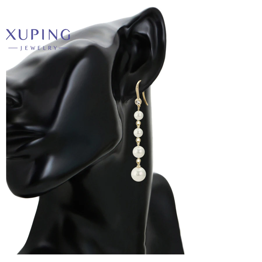 

1325 xuping fashion latest design of mother of gold pearl earrings jewelry