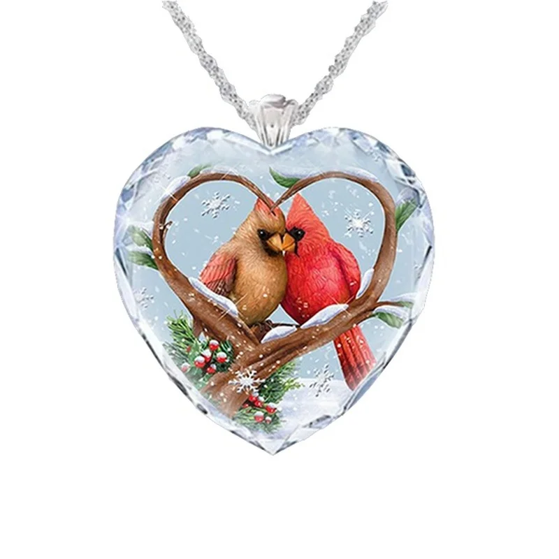 

Wholesale Love Token Couple Lovebird Pendant Animal Heart Necklace