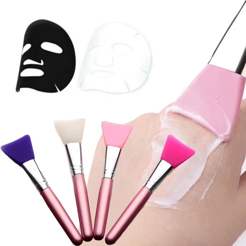 

LFY Soft Silicone Facial Face Mash Pink-Fan Shaped Makeup Brush Women Mixing Skin Face Care Beauty Tool