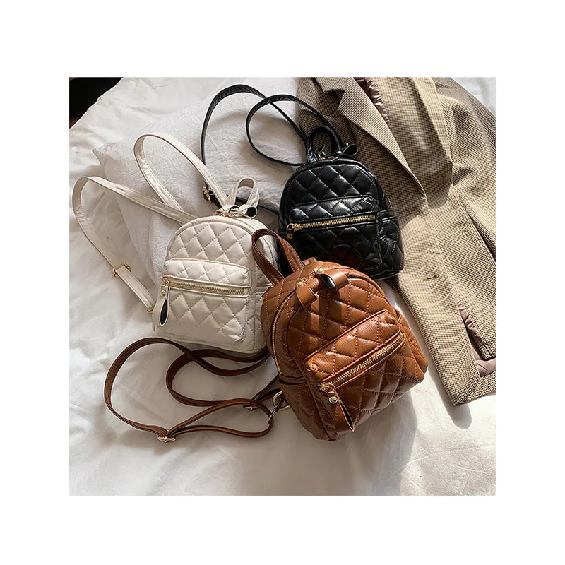 

2020 New Women Backpack Female Diamond lattice Shoulder Bag Multi Fashion Ladies Small Backpack Travel Bag Girl Thread Backpacks