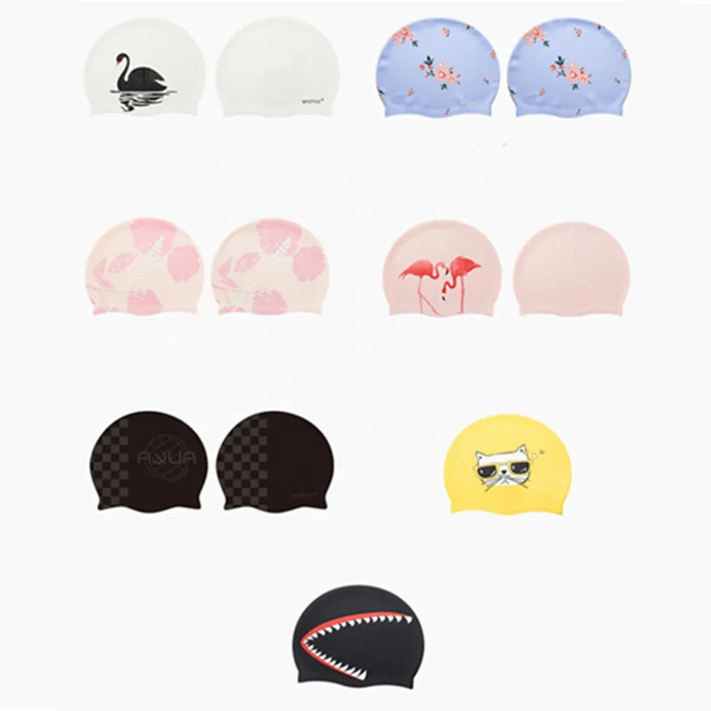 
Custom design swim caps no minimum logo print swim cap 