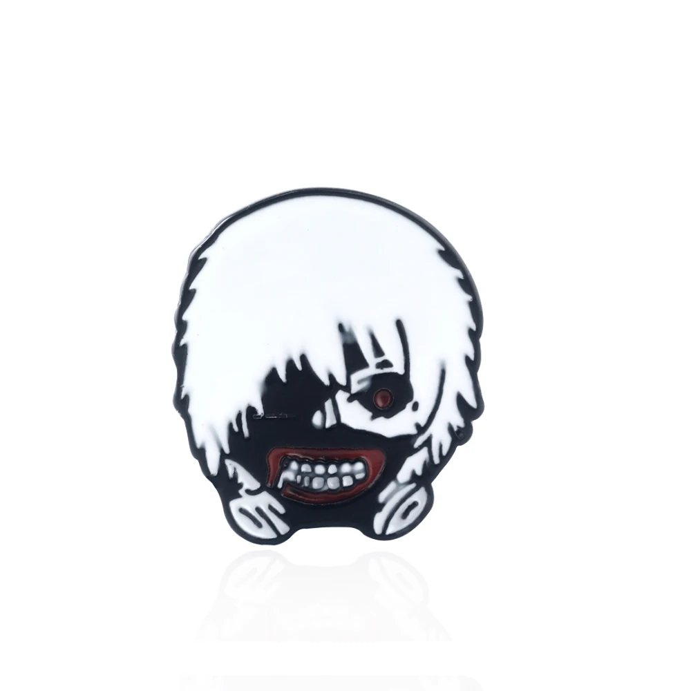 

Rongji 2020 New Anime Tokyo Ghoul Kaneki Ken Mask Enamel Pin Brooches, Picture