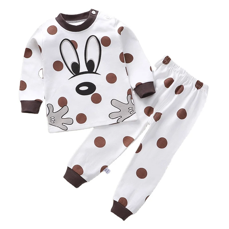 

Boys and girls autumn cotton underwear set children's long sleeve trousers home pajamas two piece set wholesale