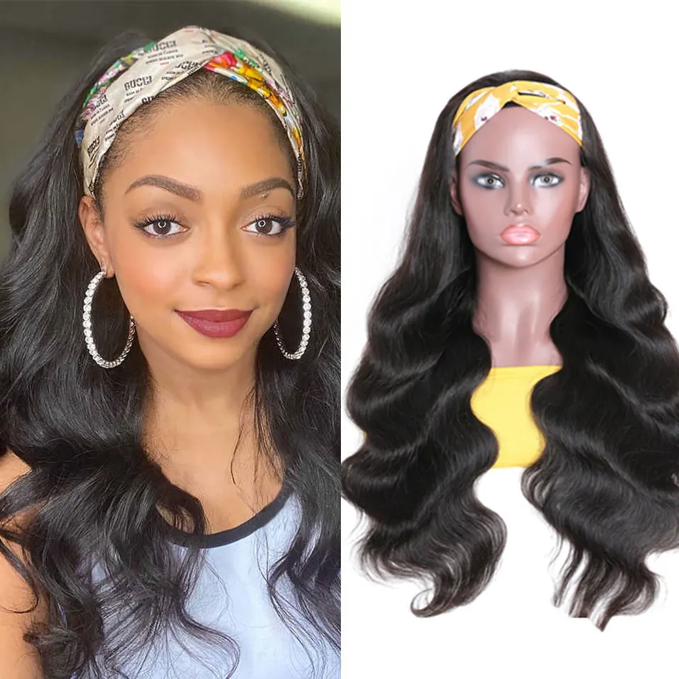 

2020 private label wholesale hair vendors 10-28 inches headbands wigs for black women
