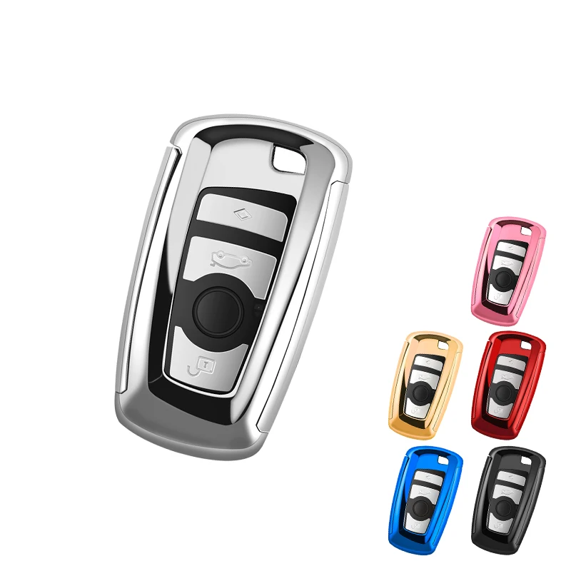 

TPU Car Key Cover Case For BMW 520 525 f30 f10 F18 118i 320i 1 3 5 7 Series X3 X4 M3 M4 M5 Car Accessories, Pink/red/blue/silver/black/gold