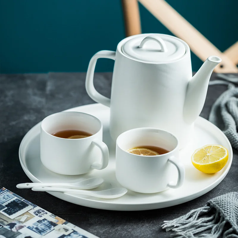 Wholesale elegant design teaware matte blue porcelain coffee tea set for restaurant .jpg