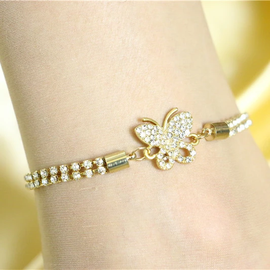 

GT New Design Bling Bling Butterfly Anklet 2021 Fashion Non Tarnish Gold Anklets