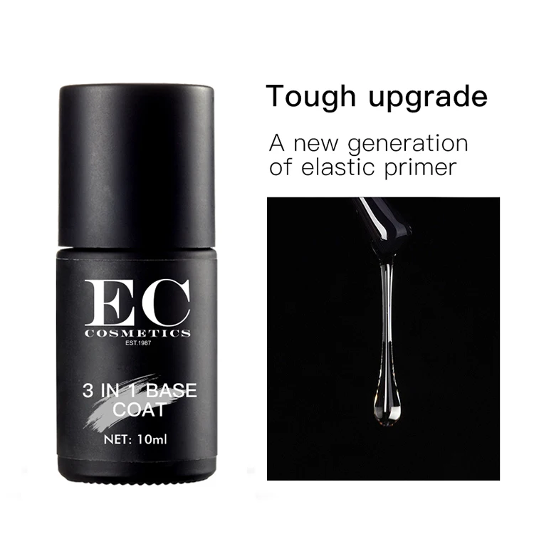 Private label rubber base gel clear thick nail extend strengthen primer liquid multi function 3 in 1 base coat bulk wholesale